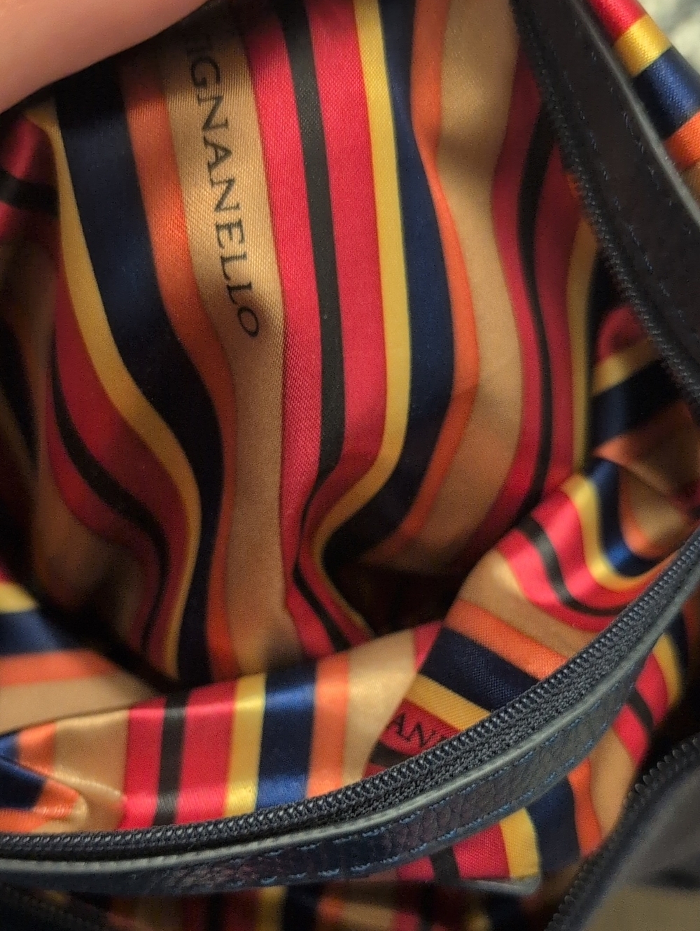 Classic Navy Hobo Shoulder Bag - Leather - Picture 5 of 11